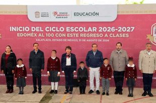 La gobernadora del Estado de México, Delfina Gómez Álvarez, dio inicio este lunes al ciclo escolar 2026-2027 con la estrategia “Edoméx al 100 con este regreso a clases”.