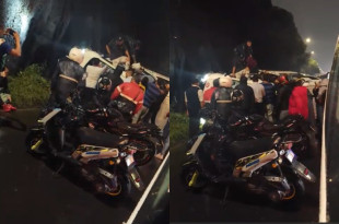 Servicios de emergencia realizan maniobras de rescate y retiro de la unidad