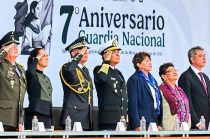 Claudia Sheinbaum Pardo presidió la ceremonia por el Séptimo Aniversario de la Guardia Nacional en Huehuetoca, con la asistencia de la gobernadora Delfina Gómez Álvarez.