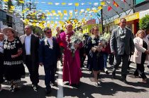 Cientos de fieles participaron en un recorrido hasta la Catedral del Sagrado Corazón de Jesús, donde recibió una bienvenida multitudinaria.