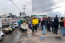 #Video: Afectados por inundaciones bloquean carretera en Chalco