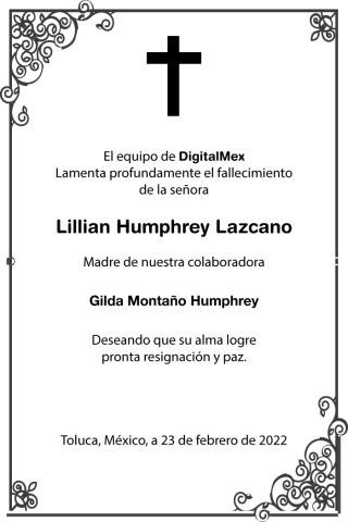Esquela Lillian Humphrey Lazcano