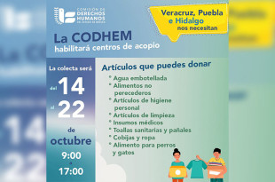Cartel colecta de la CODHEM