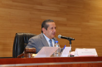 Héctor Macedo durante la sesión deliberante del Pleno del Tribunal Superior de Justicia