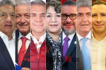 Higinio Martínez, AMLO, Fernando Vilchis, Delfina Gómez, Horacio Duarte, Ernesto Nemer, Edgar Tinoco.