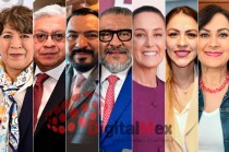 Delfina Gómez, Cristóbal Castañeda, Hugo de la Cuadra, Horacio Duarte, Claudia Sheinbaum, Mónica Chávez, Jacqueline García