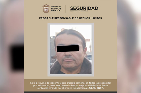 El detenido y el automotor fueron puestos a disposición de la Fiscalía General de Justicia del Estado de México