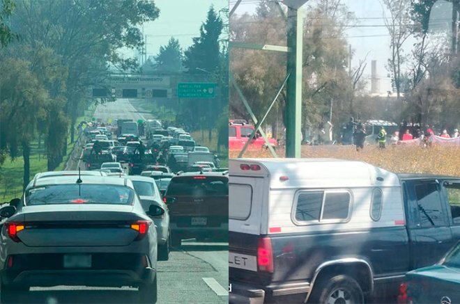Integrantes de SIMESA y FINTRAS protestan frente a las oficinas de IMSS-Bienestar en San Jerónimo Chicahualco.