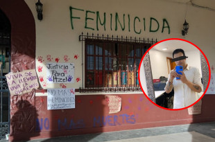 Vecinos de Ozumba protestan con pintas y consignas frente al Palacio Municipal