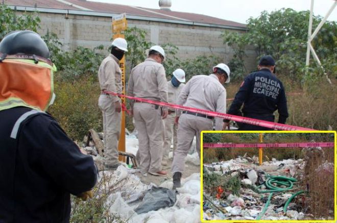 La policía municipal indicó que tras el hallazgo se notificó al personal de Petróleos Mexicanos (Pemex)