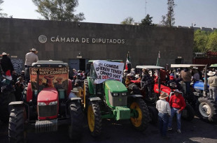 Campesinos de cuatro estados bloquean la Cámara de Diputados para exigir que sus demandas sobre la Ley General de Aguas sean incluidas en el dictamen.