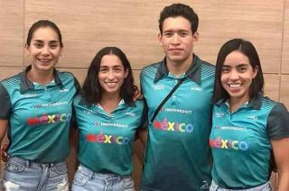 Equipo mexicano de triatlón categoría élite conformado por Lizeth Rueda, Rosa María Tapia Vidal, Cecilia Pérez y Aram Michell Peñaflor Moysen.