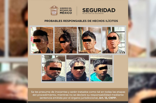 Siete personas fueron detenidas como probables responsables de privación ilegal de la libertad, portación de armas, encubrimiento por receptación y delitos contra la salud.