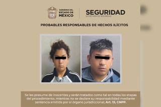 Eduardo “N” y Cinthya “N”, ambos de 20 años de edad, fueron presentados ante el Agente del Ministerio Público correspondiente, quien esclarecerá su estatus legal.