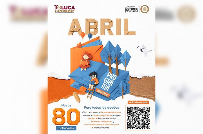 Bibliotecas de Toluca ofrecen más de 80 actividades culturales y educativas durante abril para todas las edades.