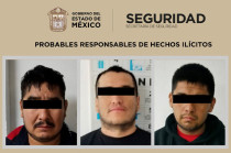 Gabriel “N” (31 años), Rigoberto “N” (37) y Juan “N” (34), fueron puestos a disposición del Ministerio Público.