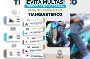 Tianguistenco promueve el uso obligatorio del casco entre motociclistas.