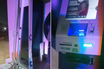 Cajero automático en Plaza Centella donde fue frustrado un intento de robo la madrugada de este lunes en Cuautitlán.