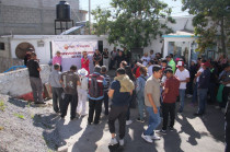 Azucena Cisneros Coss durante la rehabilitación del Tanque 1