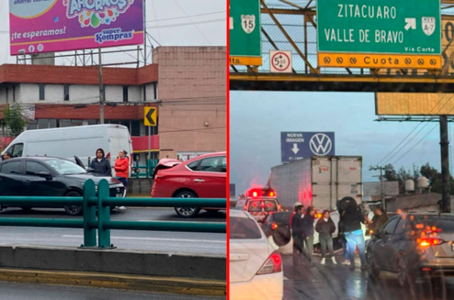 #Video: ¡Precaución! Lluvias causan choques y volcaduras en distintos puntos de #Toluca