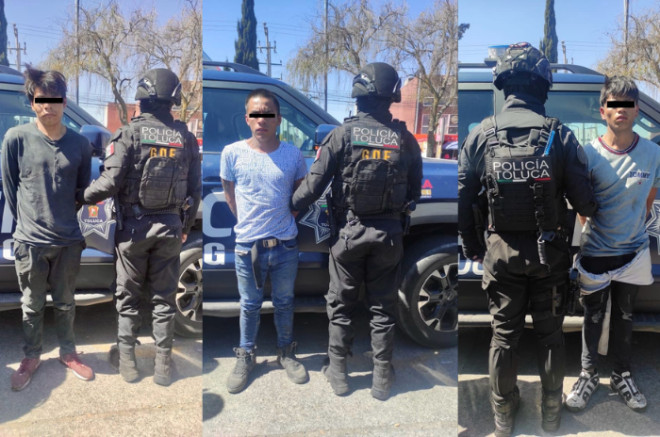 Los tres detenidos fueron puestos a disposición de la Fiscalía estatal tras ser asegurados con un arma de fabricación artesanal