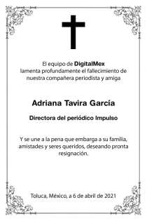 Esquela Adriana Tavira García