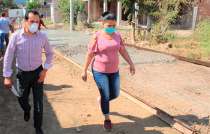 El presidente municipal dio arranque formal a la construcción de Una pavimentación con concreto hidráulico