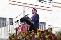 Omar Sánchez Velázquez durante su Primer Informe de Gobierno