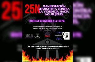 La primera gran movilización será la manifestación separatista, convocada para las 13:00 horas, cuyo punto de reunión será el Centro de Justicia para las Mujeres.
