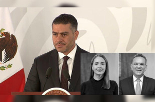 Omar García Harfuch, titular de la SSPC, durante la conferencia donde confirmó que la célula de “Los Chapitos” atacó a diputados de Movimiento Ciudadano en Culiacán.