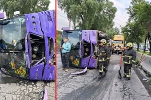 El accidente currió en la lateral de la autopista México-Querétaro, en dirección a la Ciudad de México