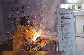 Se han canjeado 617 armas y 48 mil 579 cartuchos; en los últimos siete días se destruyeron 89 armas, más de 5 mil cartuchos y 12 granadas.