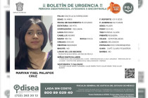 Ficha de búsqueda emitida por la Policía Municipal de Ecatepec para localizar a Maryan Yisel Palafox Cruz