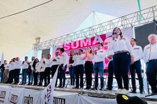 Líderes y representantes de Morena en la organización Humanismo Mexiquense