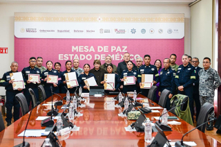 La gobernadora encabezó la Mesa de Coordinación para la Construcción de la Paz número 45, donde reconoció la labor de elementos de seguridad.