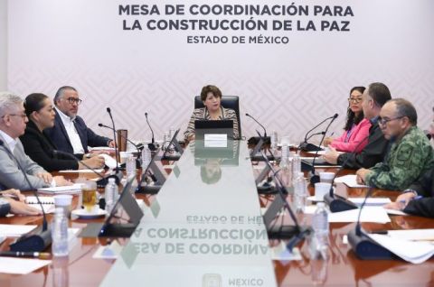 La mandataria mexiquense encabezó este jueves la Mesa de Coordinación para la Construcción de la Paz