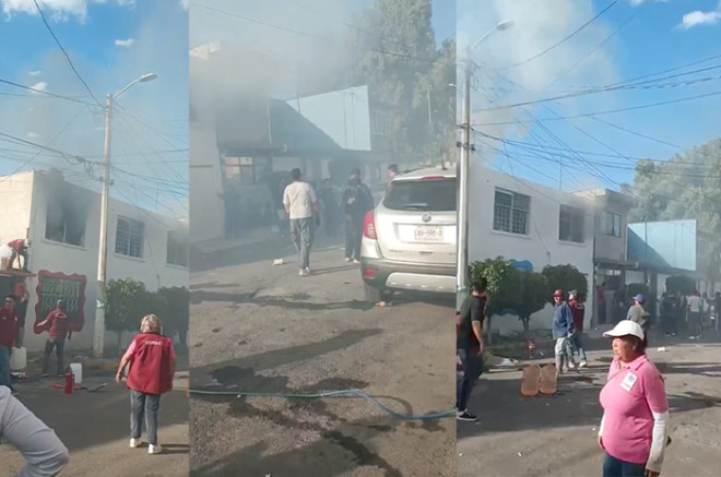 Vecinos escucharon gritos de auxilio y vieron salir humo negro del edificio e intervinieron con cubetas de agua y apoyados por integrantes del Copaci.