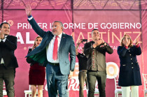 Horacio Duarte Olivares durante su visita a municipios del nororiente del Estado de México