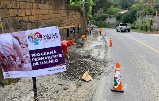 Inicia en Valle de Bravo bacheo en la carretera de acceso a la Comunidad de Avándaro