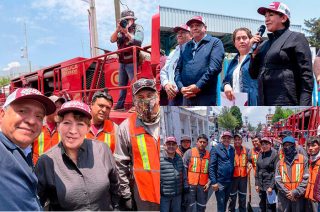 La gobernadora Delfina Gómez y el alcalde Ricardo Moreno iniciaron una estrategia para rehabilitar vialidades con tecnología que reconstruye calles completas.