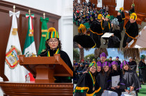 La rectora subrayó que la graduación representa el esfuerzo colectivo de la comunidad universitaria y marca el inicio de la aplicación de sus habilidades al servicio de la sociedad mexiquense.