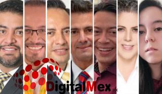 Cristian Campuzano, Omar Ortega Álvarez, Javier Rivera Escalona, Enrique Peña Nieto, Mario Delgado Carrillo, Miroslava Carrillo Martínez, Frida Tapia