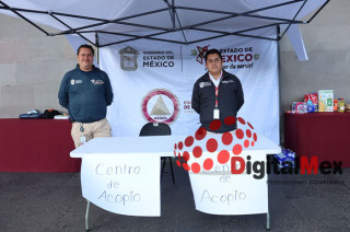 Centro de acopio en Palacio de Gobierno de Toluca.