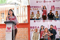 La alcaldesa Carmen Albarrán destacó la colaboración con la presidenta Claudia Sheinbaum y la gobernadora Delfina Gómez Álvarez, reafirmando el compromiso de mejorar la calidad de vida de las familias donatenses.