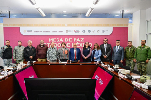 La gobernadora Delfina Gómez Álvarez encabezó la Mesa de Paz en Tlalnepantla, donde se reforzó la coordinación con autoridades federales y municipales.
