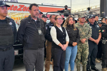 La alcaldesa Azucena Cisneros Coss encabezó el arranque del operativo contra el robo de vehículos en Ecatepec.