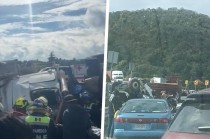 La volcadura de tráiler sucedió en la autopista Arco Norte Acambay-Atlacomulco.