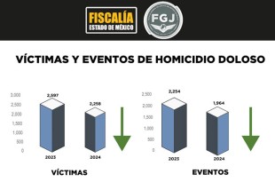 La tendencia histórica registrada en el año en el Edoméx, muestra que hubo menos delitos 