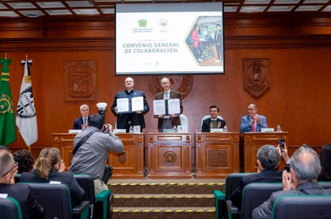 Ambos rectores resaltaron la importancia de trabajar juntos para generar avances educativos, científicos y sociales