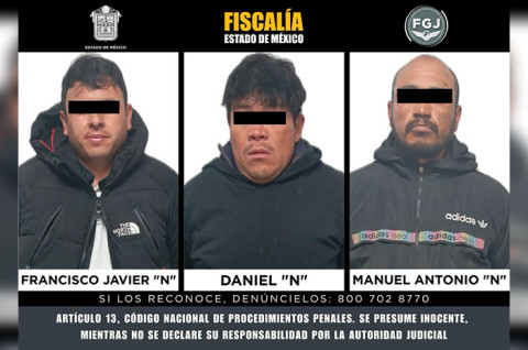 Francisco Javier “N”, Daniel “N” y Manuel Antonio “N” fueron detenidos tras amenazar a dos víctimas con arma de fuego.